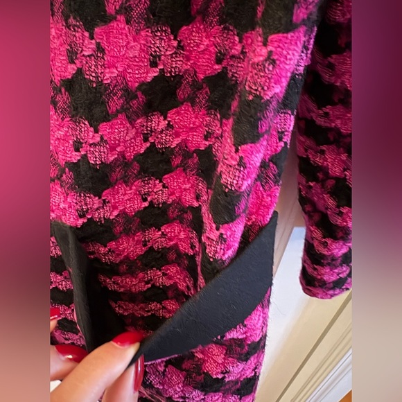 Simon Chang Vintage Fuchsia Black Wool Blazer Size 10 - Picture 7 of 11